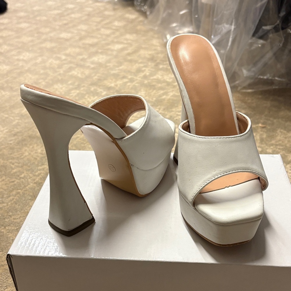 Elegant White Platform Heels